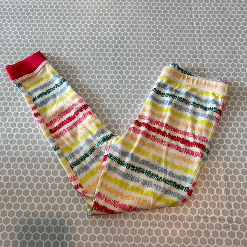 Crayola Multicolor Striped Kids Pajama Set with Red Trim Size 12